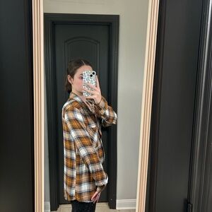 Thread & Supply Brown Plaid Button Down Shirt
